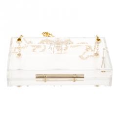 Pre Owned Charlotte Olympia Clear Perspex Chain Pandora Classic Box Clutch