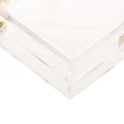 Pre Owned Charlotte Olympia Clear Perspex Chain Pandora Classic Box Clutch