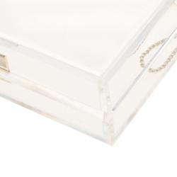 Pre Owned Charlotte Olympia Clear Perspex Chain Pandora Classic Box Clutch