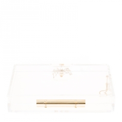 Pre Owned Charlotte Olympia Clear Perspex Chain Pandora Classic Box Clutch
