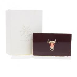Pre Owned Charlotte Olympia Burgundy Zodiac Pandora Taurus Clutch
