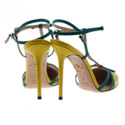 Charlotte Olympia Neon Patent Trixie T-Strap Sandals Size 40