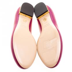 Pre Owned Charlotte Olympia Red Leather Smoking Slippers