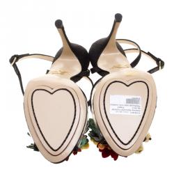 Pre Owned صندل شارلوت أوليمبيا تروبيكانا كانفاس أسود و PVCمزخرف مقاس 38