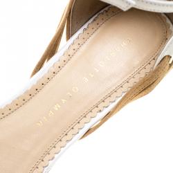 Pre Owned صندل شارلوت أوليمبيا سيور كاحل مغزولة رنشرا سويدي وجلد لونين مقاس 40