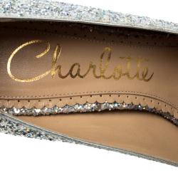 Pre Owned حذاء ذو كعب عالي شارلوت أوليمبيا نعل سميك سيور كاحل كيس مي دولوريز! غليتر لونين مقاس 36.5