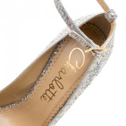 Pre Owned حذاء ذو كعب عالي شارلوت أوليمبيا نعل سميك سيور كاحل كيس مي دولوريز! غليتر لونين مقاس 36.5