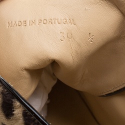 Pre Owned Charlotte Olympia Beige Leopard Print Pony Hair Purrfect High Top Sneakers Size 39.5