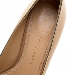 Charlotte Olympia Beige Leather Christine Open Toe Sandals Size 41
