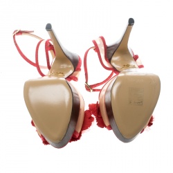 Pre Owned صندل شارلوت أوليميبيا نعل سميك مقدمة مفتوحة بوملاين سويدي وPVC وردي مقاس 40