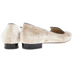 Pre Owned Charlotte Olympia Velvet Sleeping Kitty Flats Size 38.5