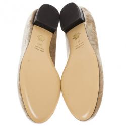 Pre Owned Charlotte Olympia Velvet Sleeping Kitty Flats Size 38.5