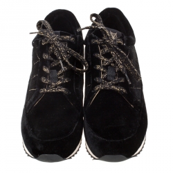 Charlotte Olympia Black Velvet Work It! Sneakers Size 40