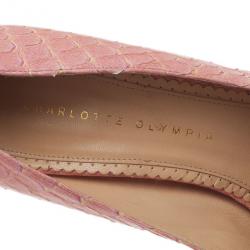 Pre Owned Charlotte Olympia Pink Python Priscilla Platform Pumps Size 40
