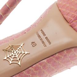 Pre Owned Charlotte Olympia Pink Python Priscilla Platform Pumps Size 40