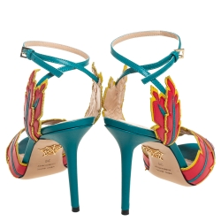 Charlotte Olympia Multicolor Leather Navajo Ankle Strap Sandals Size 39