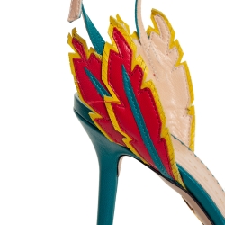 Charlotte Olympia Multicolor Leather Navajo Ankle Strap Sandals Size 39