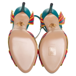 Charlotte Olympia Multicolor Leather Navajo Ankle Strap Sandals Size 39
