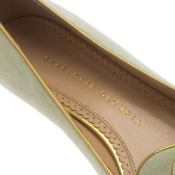 Pre Owned Charlotte Olympia Grey Suede Libra Smoking Slippers Size 38.5