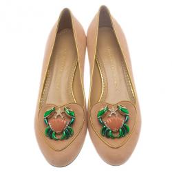 Pre Owned Charlotte Olympia Pink Suede Cancer Smoking Slippers Size 38.5