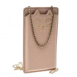 Pre Owned Charlotte Olympia Blush Pink Leather Feline IPhone 6 Case