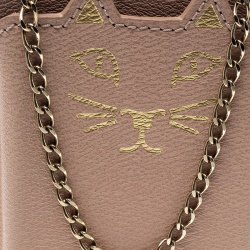 Pre Owned Charlotte Olympia Blush Pink Leather Feline IPhone 6 Case