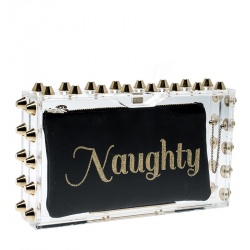 Pre Owned Charlotte Olympia Transparent Perspex Naughty Pandora Clutch