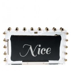 Pre Owned Charlotte Olympia Transparent Perspex Naughty Pandora Clutch