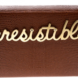Pre Owned Charlotte Olympia Brown LIzard Embossed Leather Irresistible Vanina Clutch