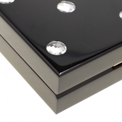 Pre Owned Charlotte Olympia Black Perspex Domino Pandora Box Clutch