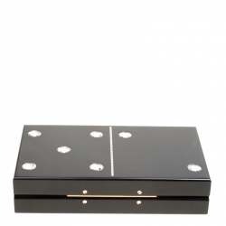 Pre Owned Charlotte Olympia Black Perspex Domino Pandora Box Clutch