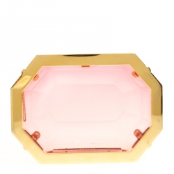 Pre Owned Charlotte Olympia Pink Perspex A Girl's Best Friend Clutch