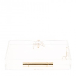 Pre Owned حقيبة كلتش شارلوت أوليمبيا صندوق باندورا كلاسيك بسلسلة بلاستيك شفافة