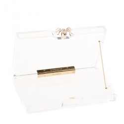 Pre Owned حقيبة كلتش شارلوت أوليمبيا صندوق باندورا كلاسيك بسلسلة بلاستيك شفافة