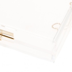 Pre Owned حقيبة كلتش شارلوت أوليمبيا صندوق باندورا كلاسيك بسلسلة بلاستيك شفافة