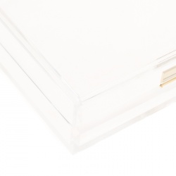 Pre Owned حقيبة كلتش شارلوت أوليمبيا صندوق باندورا كلاسيك بسلسلة بلاستيك شفافة