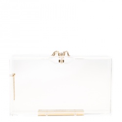 Pre Owned حقيبة كلتش شارلوت أوليمبيا صندوق باندورا كلاسيك بسلسلة بلاستيك شفافة