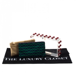 Pre Owned Charlotte Olympia Plexiglass Ring A Ring O Roses Pandora Box Clutch