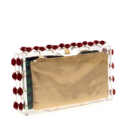 Pre Owned Charlotte Olympia Plexiglass Ring A Ring O Roses Pandora Box Clutch