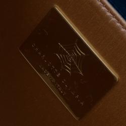 Pre Owned حقيبة كلتش شارلوت أوليمبيا تيك مي أواي كريب ساتان أزرق مطرز