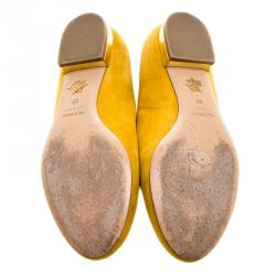 Charlotte Olympia Mustard Yellow Suede Sagittarius Smoking Slippers Size 36
