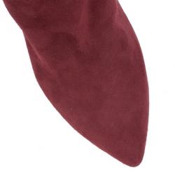 Pre Owned Charlotte Olympia Red Suede Deborah Platform Ankle Boots Size 40
