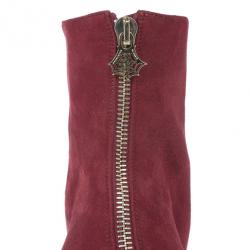 Pre Owned Charlotte Olympia Red Suede Deborah Platform Ankle Boots Size 40