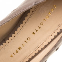 Pre Owned حذاء كعب مرتفع شارلوت أوليمبيا جريتا نعل سميك جلد نعام أزرق مقاس 39