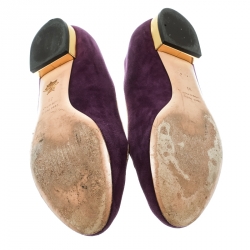 Charlotte Olympia Purple Suede Birthday Pisces Zodiac Flats Size 39