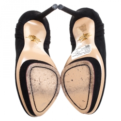 Pre Owned حذاء كعب عالي شارلوت أوليمبيا إسينتريك جوزفين سويدي أسود نعل سميك مقاس 37