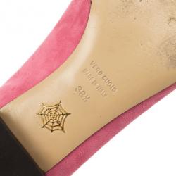 Pre Owned Charlotte Olympia Bisoux Suede &amp; Pony Hair Loafers Size 38.5