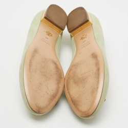 Charlotte Olympia Mint Green Suede Gemini Smoking Slippers Size 40