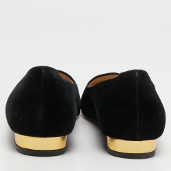 Charlotte Olympia Black Velvet Web Smoking Slippers Size 40