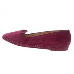 Pre Owned Charlotte Olympia Pink Suede Capri Cat Espadrille Loafers Size 39